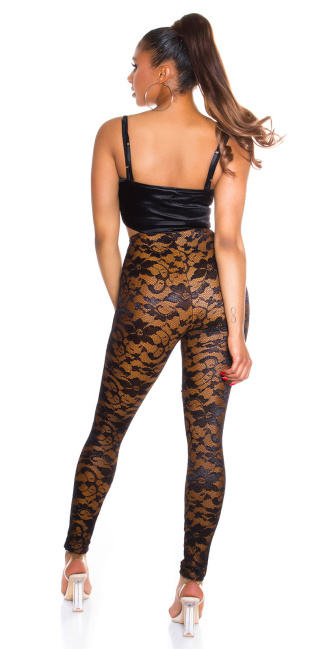 Treggings With Lace Caramel